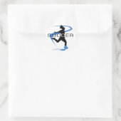 Voetbal - Meisjes - blauw Ronde Sticker (Tas)