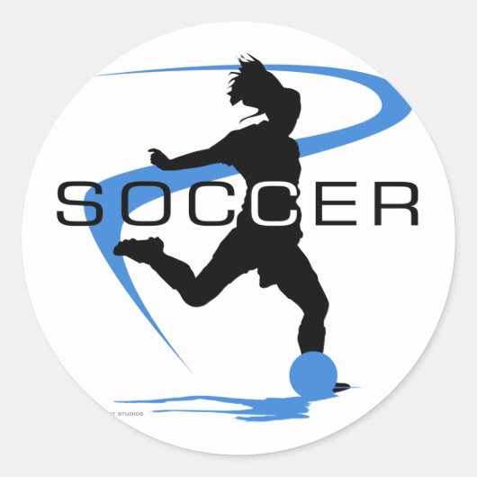 Voetbal - Meisjes - blauw Ronde Sticker (Voorkant)