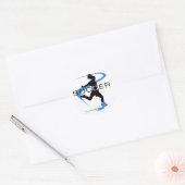Voetbal - Meisjes - blauw Ronde Sticker (Envelop)