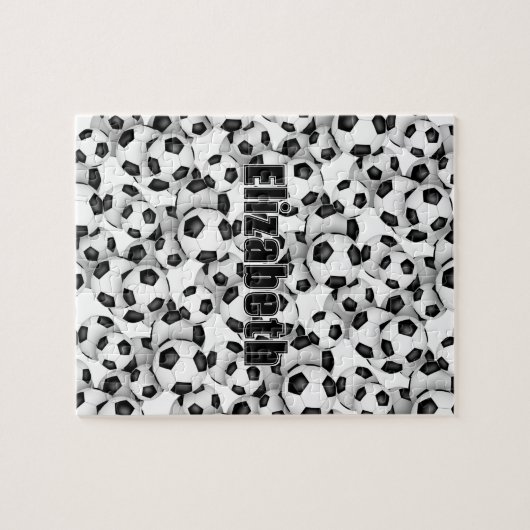 Voetbal meisjes jongens naam leuke sport geschenke legpuzzel (Horizontaal)
