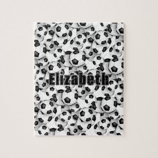 Voetbal meisjes jongens naam leuke sport geschenke legpuzzel (Verticaal)