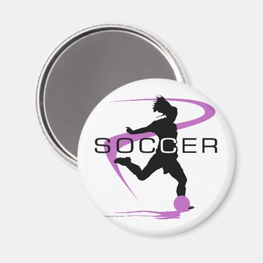 Voetbal - Meisjes - roze Magneet (Voorkant / Achterkant)