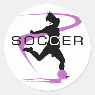 Voetbal - Meisjes - Roze Ronde Sticker