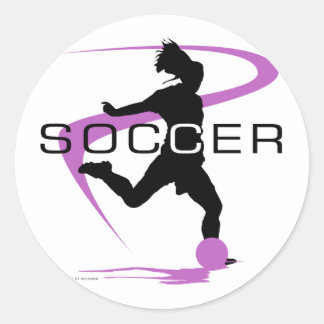 Voetbal - Meisjes - Roze Ronde Sticker