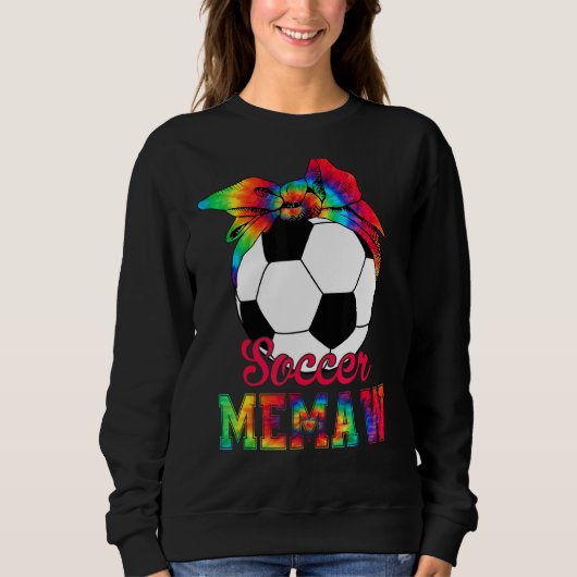 Voetbal Memaw Tie Dye Voetbal Moederdag Trui (Voorkant)