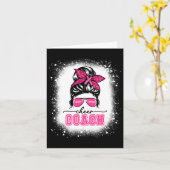 Voetbal Messy Bun Mama Cheer Coach Borstkanker Ble Kaart (Gele Bloem)