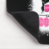 Voetbal Messy Bun Mama Cheer Coach Borstkanker Ble Muismat (Hoek)