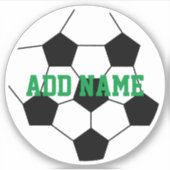 Voetbal met aangepaste naam groen sticker (Voorkant)