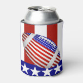 Voetbal Met Amerikaanse Vlag Blikjeskoeler (Blikje Voorkant)