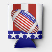 Voetbal Met Amerikaanse Vlag Blikjeskoeler (Voorkant)