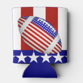Voetbal Met Amerikaanse Vlag Blikjeskoeler (Achterkant)