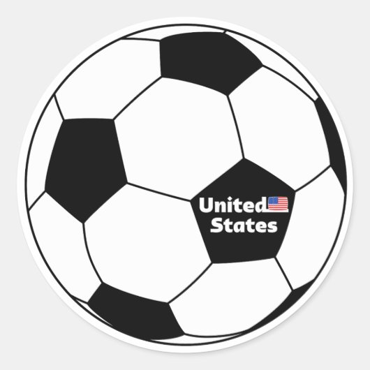 VOETBAL MET AMERIKAANSE VLAG RONDE STICKER (Voorkant)