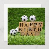 Voetbal met bal en gelukkig woord op de verjaardag (Voorkant / Achterkant)