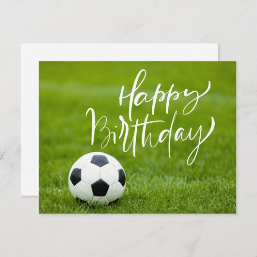 Voetbal met bal en gelukkige verjaardag (Voorkant / Achterkant)