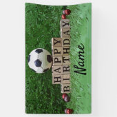 Voetbal met bal op de groene partij spandoek (Verticaal)