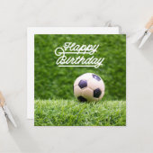 Voetbal met bal op groen gras kaart (Voorkant / Achterkant in situ)