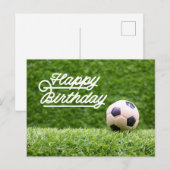 Voetbal met bal op groene gras briefkaart (Voorkant / Achterkant)