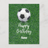 Voetbal met bal voor Speler met naam Briefkaart (Voorkant)