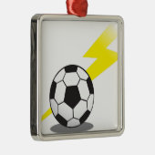 Voetbal met bliksemschicht metalen ornament (Rechts)