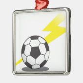Voetbal met bliksemschicht metalen ornament (Links)