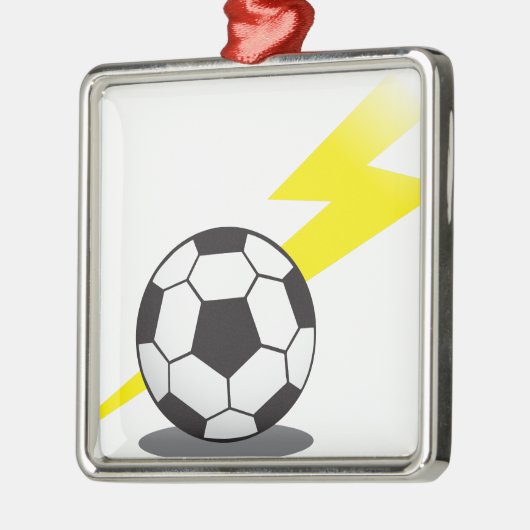 Voetbal met bliksemschicht metalen ornament (Links)