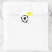 Voetbal met bliksemschicht ronde sticker (Tas)