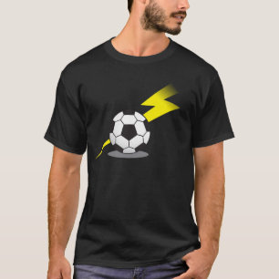 Voetbal met bliksemschicht t-shirt