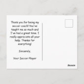 Voetbal met dank aan de hand van de liefdesbal op  briefkaart (Achterkant)