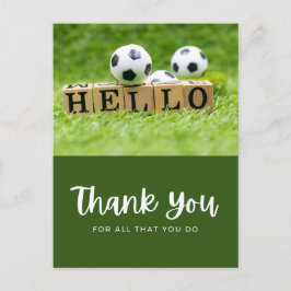 Voetbal met dank voor alles wat u op groen zet briefkaart
