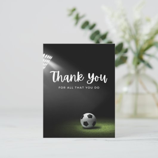 Voetbal met dank voor alles wat u op groen zet briefkaart (Staand voorkant)