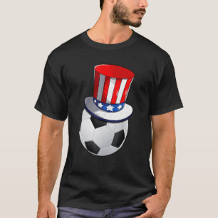 Voetbal met de Amerikaanse vlag Patriottisch Pet v T-shirt