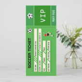 Voetbal met de naam Birthday Party Ticket Entrance Kaart (Staand voorkant)