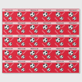 Voetbal met DIY-achtergrondkleur Cadeaupapier (Vlak)
