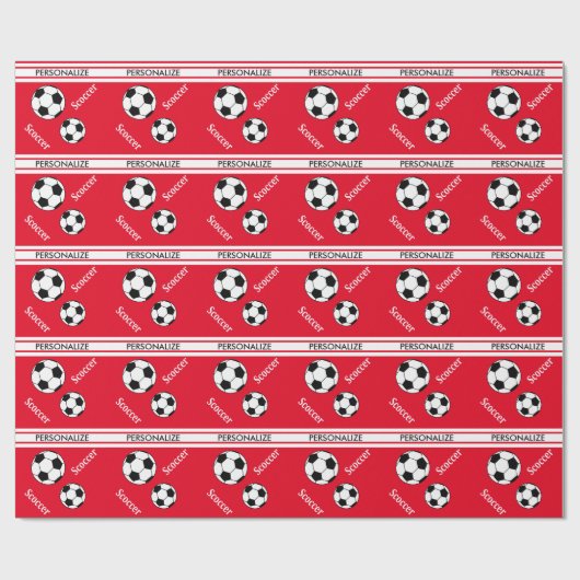 Voetbal met DIY-achtergrondkleur Cadeaupapier (Vlak)