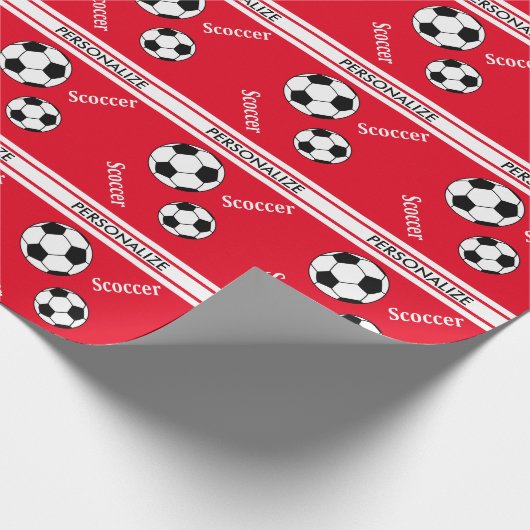 Voetbal met DIY-achtergrondkleur Cadeaupapier (Hoek)