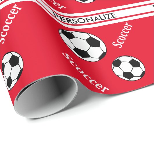 Voetbal met DIY-achtergrondkleur Cadeaupapier (Rol Hoek)