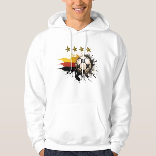 Voetbal met Duitse vlag en vier gouden sterren Hoodie (Voorkant)