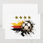 Voetbal met Duitse vlag en vier gouden sterren Kaart (Voorkant / Achterkant)