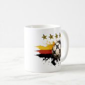 Voetbal met Duitse vlag en vier gouden sterren Koffiemok (Voorkant rechts)