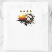 Voetbal met Duitse vlag en vier gouden sterren Rechthoekige Sticker (Tas)
