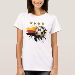 Voetbal met Duitse vlag en vier gouden sterren T-shirt