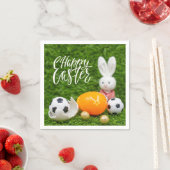 Voetbal met e-mailvakantie met eitjes voor speler servet (Insitu)