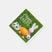 Voetbal met e-mailvakantie met eitjes voor speler servet (Hoek)