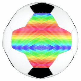 Voetbal met een levendige regenboog geometrische