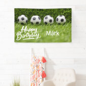 Voetbal met Football op groen gras Spandoek (Insitu)