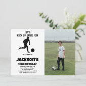 Voetbal met foto's kaart (Staand voorkant)