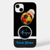 Voetbal met geel Sinaasappel en zwart Case-Mate iPhone Case (Achterkant)