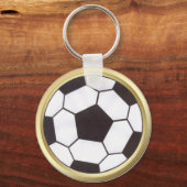 Voetbal met goudstrip sleutelhanger (Voorkant)