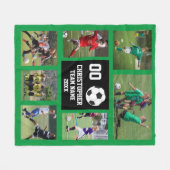 Voetbal met groene collage fleece deken (Voorkant (Horizontaal))