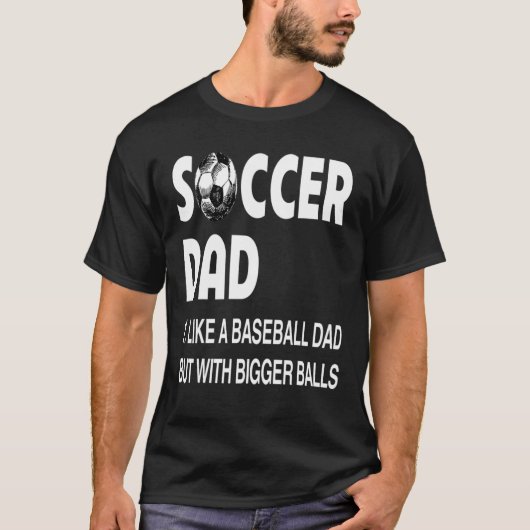 Voetbal met grotere ballen t-shirt (Voorkant)
